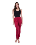 Alisha & Chloe Women Solid Regular Fit Cotton/Spendex Legging G79 Maroon