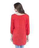 Alisha & Chloe Women Solid Regular Fit 100% Rayon Top G64 Red