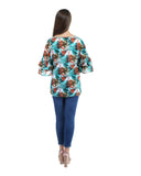 Miss Innocent Women Floral 100% Rayon Top G99 Green