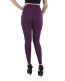 Alisha & Chloe Women Solid Regular Fit Cotton/Spendex Legging G84 Plum