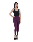 Alisha & Chloe Women Solid Regular Fit Cotton/Spendex Legging G84 Plum