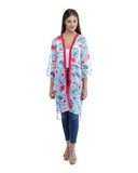 Miss Innocent Women Floral 100% Polyester Kimono G93 Blue/Red