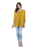 Alisha & Chloe Women Solid Regular Fit 100% Rayon Top G65 Mustard