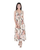 Miss Innocent Women Floral 100% Rayon Dress G110 Ivory