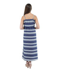 Alisha & Chloe Women Stripe Tube Maxi 100% Polyester Dress G40 Navy