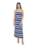 Alisha & Chloe Women Stripe Tube Maxi 100% Polyester Dress G40 Navy