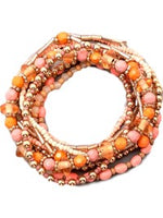 Barcelona Mix Bead Bracelet, Peach