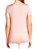 Criss Cross Short Sleeve V-neck Top, Blossom