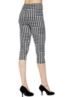 Capri Houndstooth Leggings, Black