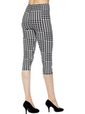 Capri Houndstooth Leggings, Black