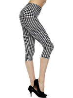 Capri Houndstooth Leggings, Black