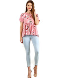 Floral Babydoll with Lace Top, Pink