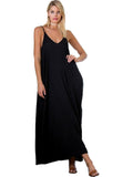 Harem Maxi Dress with Pockets, Black