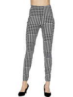 Curvy Houndstooth Leggings, Black