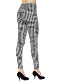 Curvy Houndstooth Leggings, Black