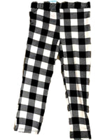 Toddlers Plaid Leggings, Black-White