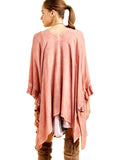 Oversized acid-wash kimono Cardigan, Salmon