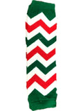 Kid's Chevron Leg Warmer, Red-Green