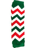 Kid's Chevron Leg Warmer, Red-Green