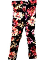 Toddlers' Floral Leggings, Black