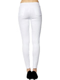 Moto Pants with back Pocket, White