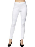 Moto Pants with back Pocket, White