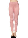 Moto Pants with Zipper on  Bottom, Light Mauve