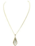 Adjustable Necklace with Black Diamond Cubic Zirconia Pendant, Gold