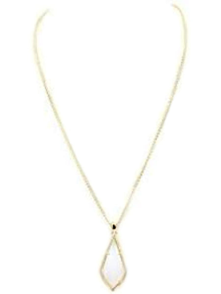 Adjustable White Diamond Cubic Zirconia Pendant NL, Gold