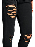 Distressed French Terry Jogger, Black