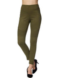 Moto Pants with Zipper on  Bottom, Olive