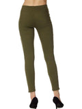 Moto Pants with Zipper on  Bottom, Olive