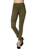Moto Pants with Zipper on  Bottom, Olive