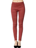 Moto Pants with Zipper on  Bottom, Marsala