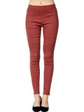Moto Pants with Zipper on  Bottom, Marsala