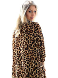 Leopard 3/4 Sleeve Chiffon Cardigan, Multi