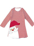 Girls Santa Ruffle Dress, Red Multi