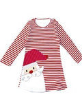 Girls Santa Ruffle Dress, Red Multi