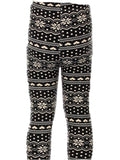 Girls Snowflake legging, Black-Cream