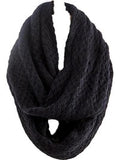 Hexagon Knit Infinity Scarf, Black