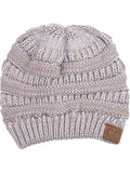 CC Thick Knit Beanie, Metaillic Silver