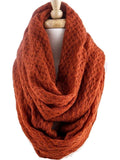 Hexagon Knit Infinity Scarf, Rust