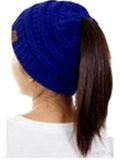 CC Messy Bun Beanie, Royal