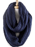 Hexagon Knit Infinity Scarf, Grey