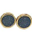 Circle  Mini Druzy Stud Earring, Smoke Blue