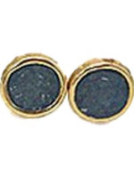 Circle  Mini Druzy Stud Earring, Smoke Blue