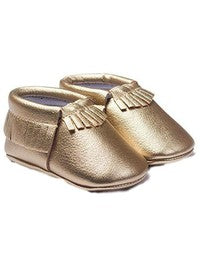 Baby Leather Moccasins, Gold