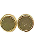 Circle  Mini Druzy Stud Earring, Olive