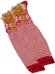 Snowflake Stripe Boot Socks, Red