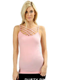Seamless Triple Criss-Cross Front Cami, Dusty Rose